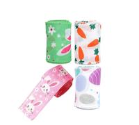 Easter Wrapping Ribbon - Poliestere Wired Edge Craft Strip, Decorative Gift Accent | Four Piece Seasonal Wreath Making Supply Featuring Flexible Trim for Home School Farmhouse Patio Door Balcony
