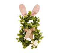 Easter Wreath - Front Door Wreath With Flower And Bow | 19.6 Inch Artificial Easter Bunny Decor For Home Indoor Outdoor Porch Wall Window