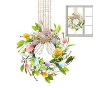 Easter Wreaths for Front Door - Hangable Floral Garland with Bow, Artificial Spring Floral Wreath for Entryway, Window, Wall | Festive Decoration for Holidays, Festivals, Parties, Celebrations, Gather