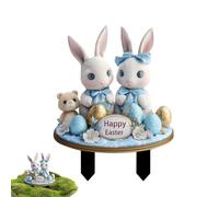Easter Yard Stake - 2D Flat Acrylic Cute Bunny and Egg Garden Stakes | Decorative Outdoor Lawn Signs, Spring Home Decor, Waterproof Patio, Flowerbeds, Path, Party Favors, Easter Decoration, Seasonal