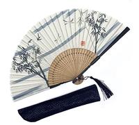 Eastern Wind Ventaglio pieghevole a mano giapponese cinese, ventagli fatto a mano in bambù compreso un copriventola
