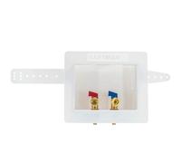 Eastman 1/2 Inch Crimp PEX Connection x 3/4 Inch MHT Washing Machine Outlet Box, Push to Connect Brass Plumbing Fittings, Double Drain, 60245