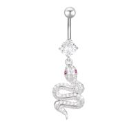 Eastocos Anelli a Forma di Serpente alla Moda con Bottoni a ventaglio da Donna con zircone di Cristallo Lucido Anelli con Ombelico Piercing per Il Corpo Accessori per Gioielli