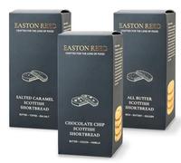 Easton Reed Scottish Shortbread Selection, 3 Gusti | Tre shortbread scozzesi All Butter, Salted Caramel e Chocolate Chip, cotti in Scozia per condividere, assaggiare e regalare