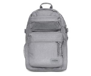 EASTPAK Double Pro - Zaino Performance da 32 litri, con custodia per laptop da 16", doppio scomparto, tasca di sicurezza, portabottiglie e organizer, colore: grigio domenica