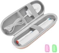 Eastrise Custodia da viaggio per spazzolino da denti con 2 cappucci per testine per spazzolini, progettata per adattarsi a spazzolini elettrici e normali spazzolini da denti, mantiene lo spazzolino