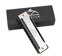 EastRock Armonica a bocca blues a bocca con 10 fori, chiave in do, con custodia, armonica diatonica per principianti, musicisti professionisti, regali per studenti, adulti, amici, regalo, argento