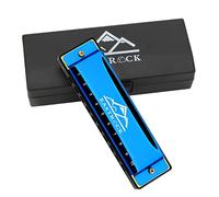 EastRock Armonica Diatonica in Do, 20 Toni, 10 Fori per Principiante Studenti con Custodia Panno di Cura Regalo (10 Forchi, Blu)