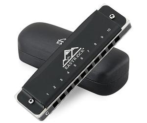 EastRock Armonica diatonica in Do, armonica diatonica bambini 20 tonalità, smerigliata armonica diatonica a 10 fori per principianti studenti,armonica c con custodia panno per la cura regalo (10 fori,