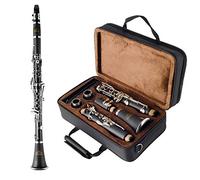 Eastrock clarinetto bb Flat 17 Nickel Key Black Suitable for Beginner &Students with 2 barrel hard clarinetto box