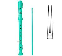 Eastrock, Flauto a becco, strumento in stile tedesco, da soprano, 10 pezzi, per principianti, con strumento di pulizia, tabella delle dita, sacchetto per archiviazione, poggiapolsi, verde