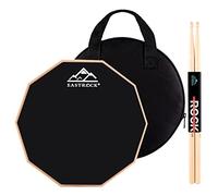 EASTROCK Practice Pad Drum,Drum Pad Set,12-Inch Beginner Practice Drum Pad,bifacciale scorrevole,tamburo in gomma con bacchette e custodia per principianti,Nero