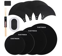 EASTROCK Set di 11 cuscinetti silenziatori per batteria, con cuscinetto per piatti + Hi Hat, cuscinetti silenziatori in schiuma, adatti per tamburi da 25,4 cm, 30,5 cm, 35,6 cm, 40,6 cm (confezione da