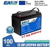 EASUN 100AH 200AH LiFePO4 Batteria 12V 24V Litio Ferro Fosfato Batterie Cicli Touring Car Solar RV Camper Stock UE Tax Free
