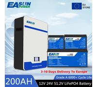 EASUN 12V 24V 51.2V batteria LiFePO4 100Ah 200Ah Pack batterie di grado A BMS integrate per barche RV energia solare nessuna tassa spedizione ue