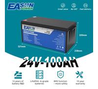 EASUN 12V 24V LiFePO4 Batteria 100AH 200AH Batterie al litio ferro fosfato BMS Touring Car Solar RV Camper Stock UE Tax Free