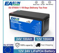EASUN 12V 24V LiFePO4 batteria 100AH 200AH litio ferro fosfato batterie cicli Touring Car Solar RV camper EU Stock Tax Free
