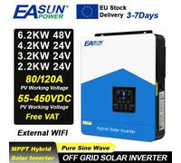 EASUN 6,2 kW 4,2 kW Convertitore di carica MPPT 120A off-grid a onda sinusoidale pura inverter ibrido solare da 3,2 kW 2,2 kW 48 V 24 V