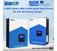 Easun 6.2KW 4.2KW 3.2KW 2.2KW Inverter solare ibrido 12v 24v 48v MPPT Off Grid 50/60HZ Onda sinusoidale pura 120A 80A 230v Carica solare