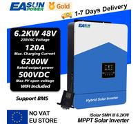 EASUN 6.2KW 4.2KW Inverter solare ibrido 3KW MPPT 120A 55V a 450VDC ingresso fotovoltaico 220VAC 48VDC 2.2KW caricabatteria solare con WIFI 3.2KW 24V WIFI