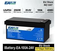 Easun LifePO4 24V 25.6V 100Ah 2560W Batteria Grado A BMS Parallelo e personalizzabile + 4000 Ciclo di durata Polonia Stock per la casa