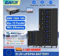 Easun LiFePO4 51.2V 100AH 300AH Batteria solare al litio domestica 5KWH 200AH Powerwall 6000 + Ciclo CAN/RS485 48V Batteria solare 51.2V 100Ah JJ