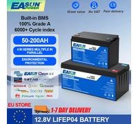 EASUN LiFePo4 batteria 100AH 200AH batteria solare al litio portatile 12V 24V BMS integrato grado A 6000 ciclo solare campeggio PL STOCK