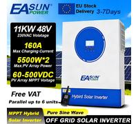 EASUN POWER 11KW Convertitore solare ibrido 6.2KW Convertitore sinusoidale puro 48V Off Grid Sinusoidale puro 160A MPPT Caricatore solare PV 500VDC