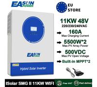 EASUN POWER 11KW Doppia uscita Off Grid Inverter solare ibrido 48V 230V 160A Caricatore MPPT Inverter a onda sinusoidale pura WIFI BMS