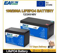 Easun Power 12v/24v 100/200Ah Lifepo4 Battery Pack grado A + parallelo e personalizzabile + 4000 Cycle Life polonia Stock per la casa 12V 100AH