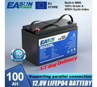 EASUN POWER 12V 24V 100AH 200AH LiFePo4 Batteria al litio 100A BMS per RV Inverter Batteria solare al litio ferro fosfato NoTax
