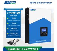 EASUN POWER 2.2KVA 2000VA Convertitore solare ibrido 12V 220V 50/60Hz Convertitore ibrido a onda sinusoidale pura 60A MPPT Regolatore di carica solare