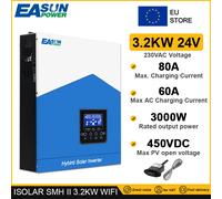 Easun Power 3200VA 3000W Solar Hybrid Off Grid Inverter MPPT 80A caricatore solare 24V Lifepo4 batteria al litio 230VAC PV 60V-450VDC