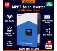 Easun Power 4200w 24v ibrido off grid MPPT inverter solare doppia uscita onda sinusoidale pura 120a 230v 50/60hz caricatore inverter solare