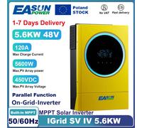 EASUN POWER 5.6KW Inverter solare ibrido 48V 230V 120A MPPT Regolatore di carica solare Ingresso fotovoltaico 450V On Grid Tie Inverter con WIFI