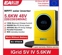 EASUN POWER 5600W Inverter solare ibrido 230vac MPPT 120A caricatore solare ingresso fotovoltaico 6000W 450vdc LED luci ad anello pulsante Touchable