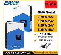 Easun Power 6.2kw 4.2kw 3.2kw 2.2kw 12v 24v 48v MPPT Hybrid Off Grid onda sinusoidale pura 80a 110a 230v 50/60hz caricatore Inverter solare 2.2kw 12v wifi