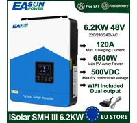 EASUN POWER 6.2KW 4.2KW Inverter solare ibrido 48V 230V 120A Controller caricabatterie MPPT doppia uscita PV 500V onda sinusoidale pura WIFI BMS