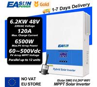 EASUN POWER 6.2KW Inverter solare ibrido 120A Off Grid 48V Solar Power 6500W 60 a 500VDC caricabatterie con WIFI BMS supporto parallelo