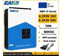 Easun Power 6200w/48v 4200w/24v MPPT Hybrid Off Grid Dual Output onda sinusoidale pura 120a 230v 50/60hz caricatore Inverter solare