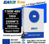 EAsun Power Hybrid Solar Inverter 48v 11000VA 11KW 160A Controller solare Dual MPPT Output Max. 500VDC Inversor con WIFI