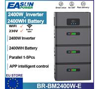EASUN POWER Inverter Domestico 2.4KW, Sistema di Accumulo Energetico Intelligente per Balcone con Batteria da 2.4KWH, Supporto Connessione alla Rete, WIFI