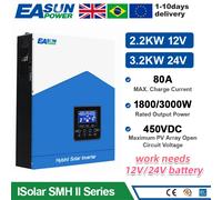 EASUN POWER Inverter solare ibrido 3.2KW 24V 2.2KW 12V 50/60Hz Inverter ibrido a onda sinusoidale pura 60A MPPT Regolatore di carica solare