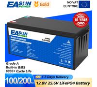 EASUN POWER LiFePO4 batteria 50AH 100AH 200AH 12V 24V BMS batteria al litio ricaricabile per auto da campeggio solare senza tasse