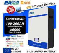 EASUN Powerwall 48V 100AH 200AH LiFePO4 batteria 5KW 10KW 51.2V solare ricaricabile Bateria PC Monitor RS485 CAN BMS 6000 Cycle 300AH 15KWH