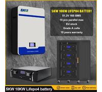 EASUN Powerwall Rack Lifepo4 batteria al litio ferro fosfato 48v 51.2v 16s 100Ah/5wh 200Ah/10wh parallelo 15p 6000 + ciclo BMS 100A 24V-2 PCS