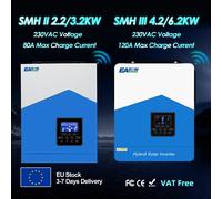EASUN Solar Inverter 2.2KW 3.2KW 4.2KW 6.2KW 12V 24V 48V Inverter ibrido a onda sinusoidale pura con controller di potenza 80A 120A SENZA TVA