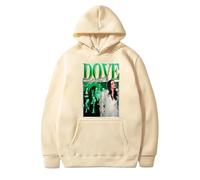 Easwisa Dove Cameron Y2K Felpa con Cappuccio Moda Unisex retrò Pullover Hip-Hop Casual Unisex Oversize Maniche Lunghe Felpa-Khaki||s