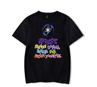 Easwisa T-Shirts Tendance Katseye T-Shirts Décontractés En Coton À Manches Courtes pour Hommes Et Femmes vêtements Hip-Hop Et Streetwear Cadeaux pour Les Fans-Black||l