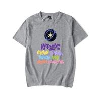 Easwisa T-Shirts Tendance Katseye T-Shirts Décontractés En Coton À Manches Courtes pour Hommes Et Femmes vêtements Hip-Hop Et Streetwear Cadeaux pour Les Fans-Grey||s